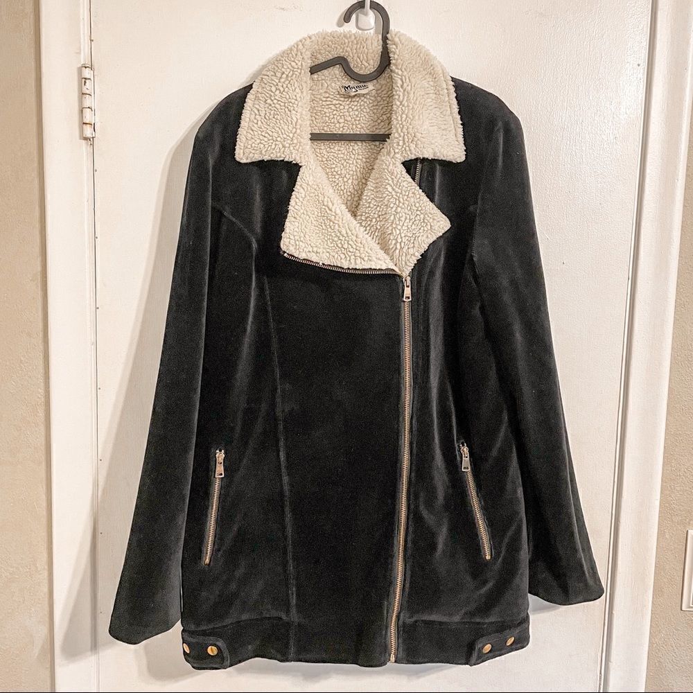 Show Me Your Mumu Elisha Corduroy Sherpa Jacket Black M - Picture 8 of 9